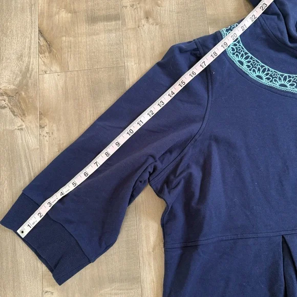 Sport Savvy Full Zip Jacket Hooded Blue Embroidered 2XL Baby Doll Half Sleeve - Picture 9 of 9